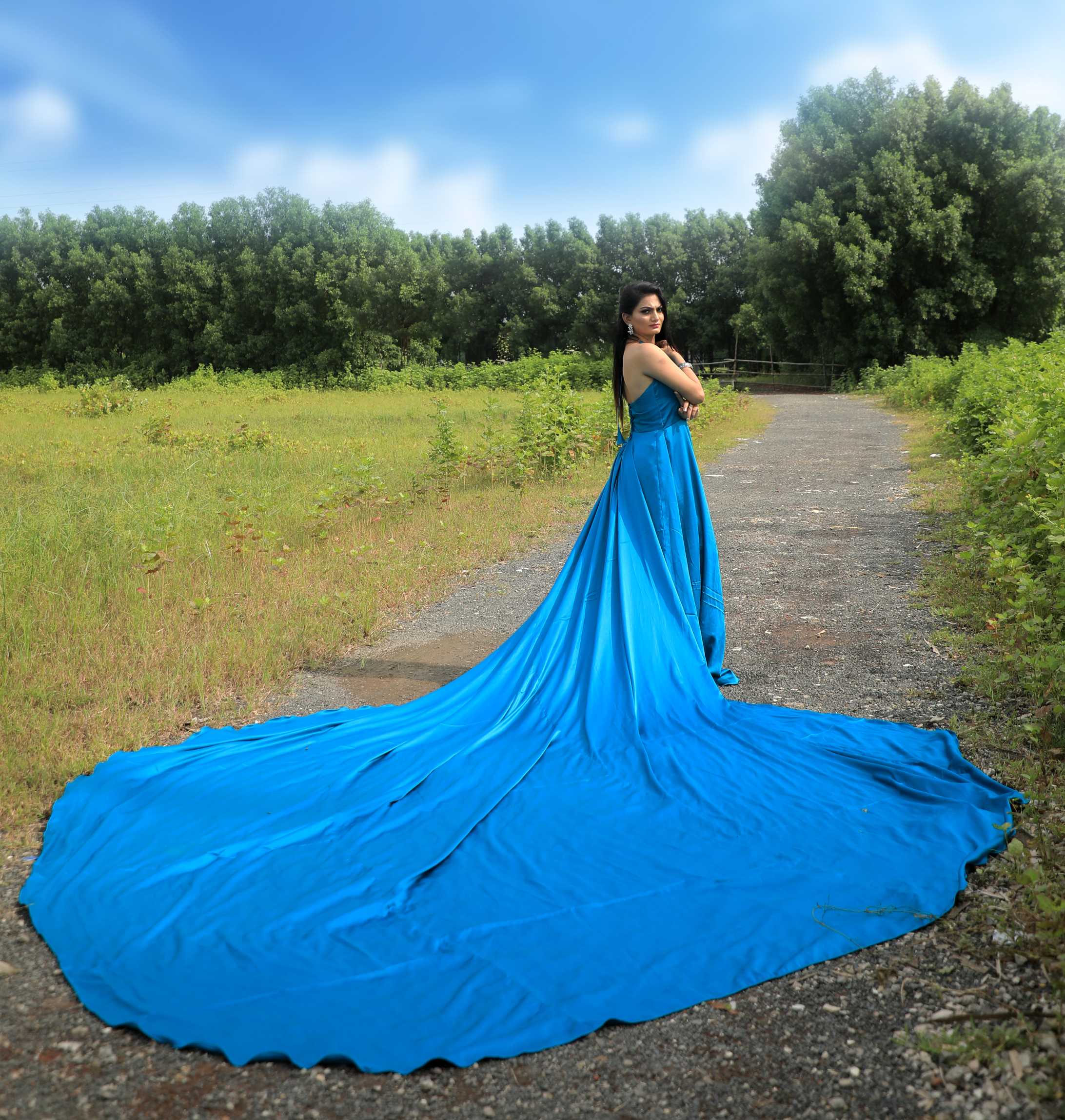 Royal Blue Gown – Addery.co.in